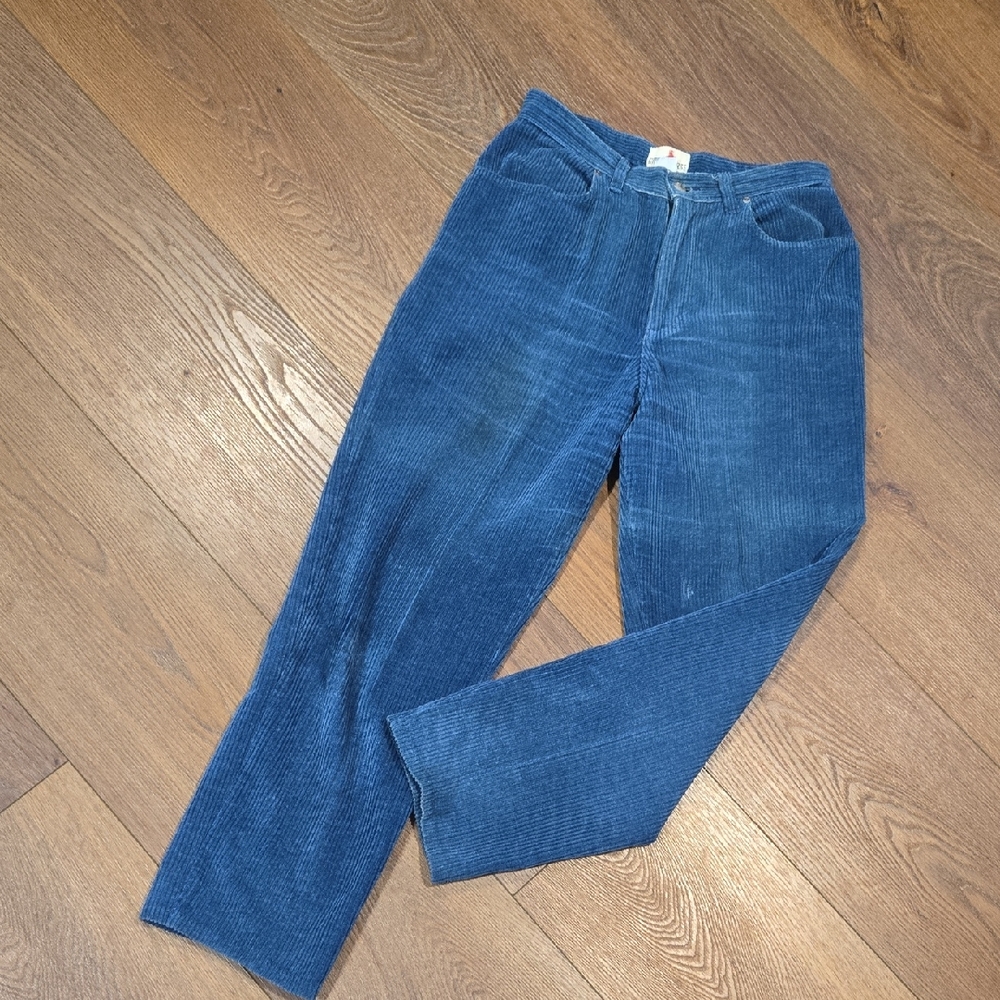 CRAZY HORSE BLUE CORDUROY HIGH RISE PANTS SIZE 7/8.   #7465